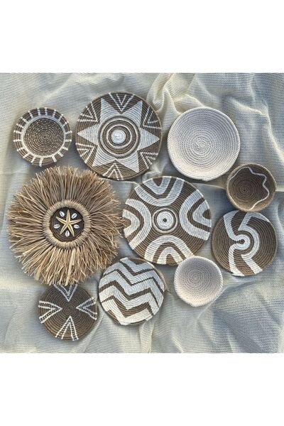 White Mega Handmade Wicker Wall Plate Set