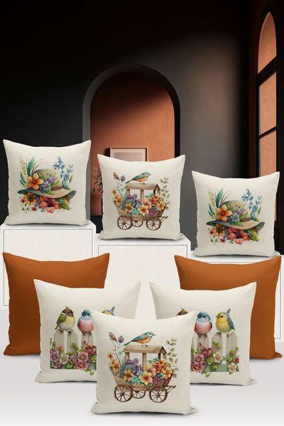 Bertille Home Вінтажна квіткова серія - двосторонній набір з 8 подушок з цифр...