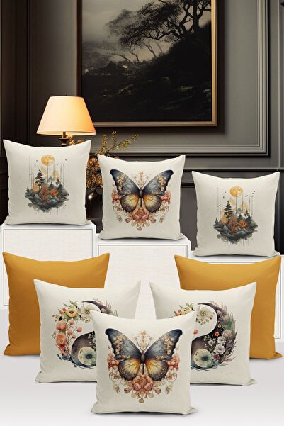 Bertille Home Вінтажна квіткова серія - двосторонній набір з 8 подушок з цифровим друком