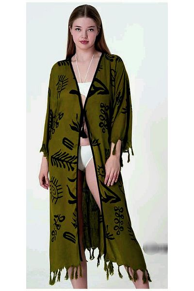 Sunsurf Χακί Χρώμα Slap Stone με σχέδιο Kaftan Pareo