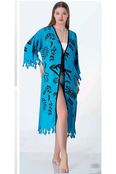Sunsurf Σκούρο μπλε Slap Stone εμπριμέ Kaftan Pareo