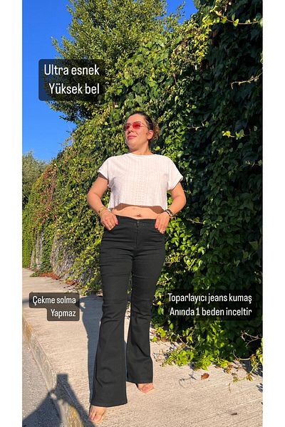 MJORA High Waist Flexible Large Size Spanish Leg Trousers