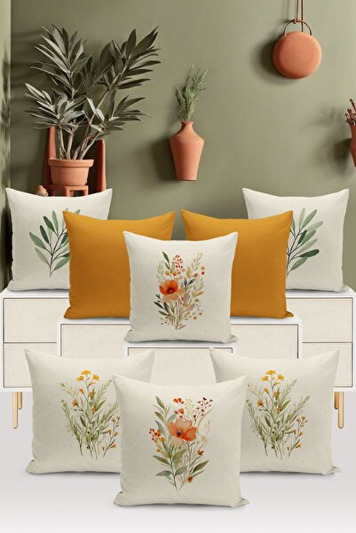 Bertille Home Вінтажна квіткова серія - двосторонній набір з 8 подушок з цифровим друком