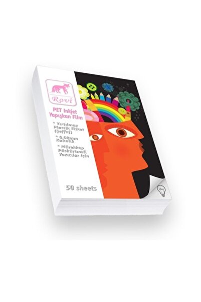 ROVİ Yarı Şeffaf Film Etiket (PET) 0,08mm 50yp A4 Transparent