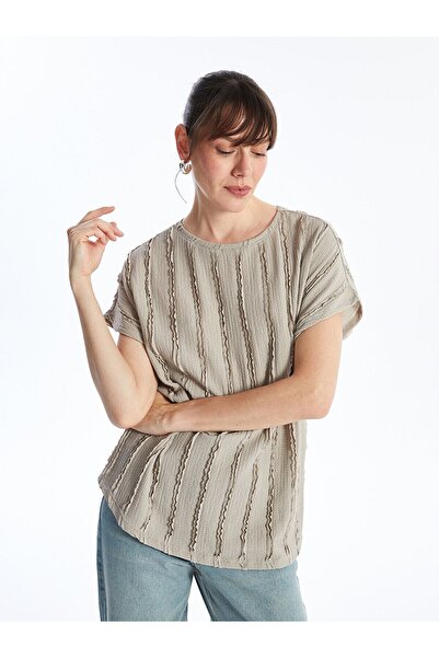 LC Waikiki Dámské tričko LCW – výstřih, vlastní vzor a krátký rukáv