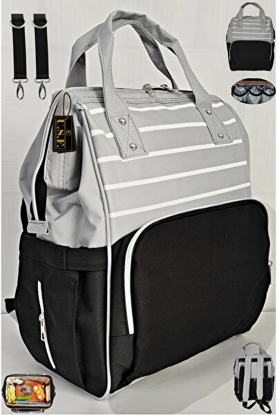 USF Bebek bakım Sırt çantası Anne Bebek Bakım Sırt Çantası Açık Gri-siyah