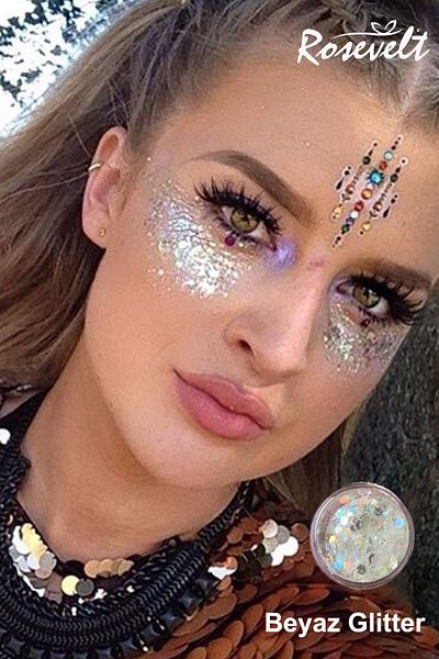 ROSEVELT Glitter Sparkling White Face Makeup - Gel Form Glitters