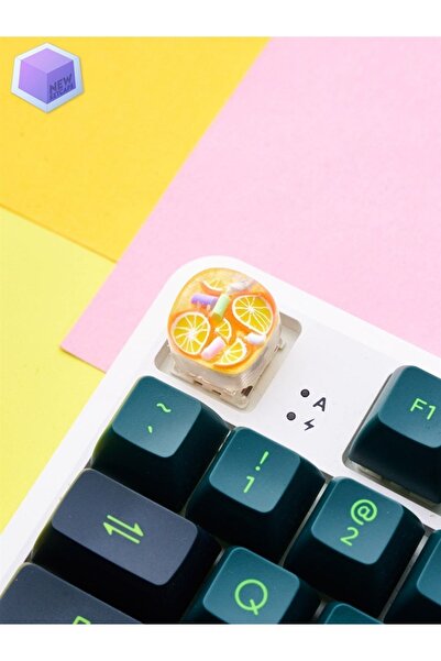 New Keycaps Fruit-orange (portakal) Dom Profile Tasarım Esc Mekanik Klavye Tu...