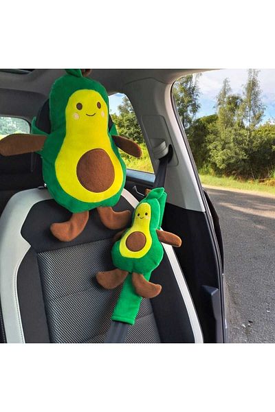 Mellito Toyzz 40 Cm Plush Avocado Pillow and Car Set - 2 Pieces