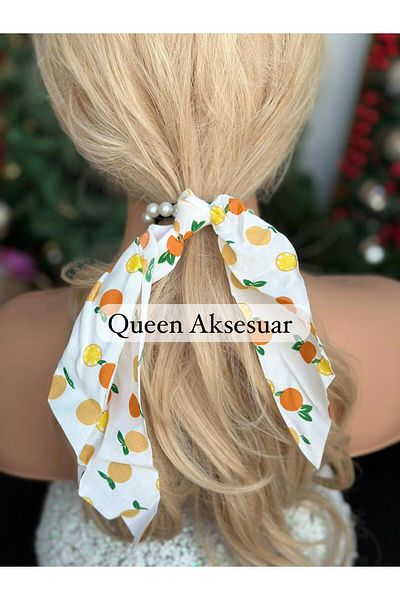 Queen Nelly Pink Trend Fashion - Pearl Elastic Chain Motif Patterned Scarf Shawl Scarf Buckle