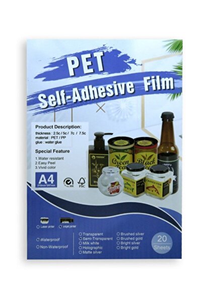 STAR FILM Şeffaf Yapışkanlı Fotoğraf Kağıdı A4 20 Sayfa