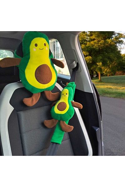 Mellito Toyzz 40 Cm Plush Avocado Pillow and Car Set - 2 Pieces