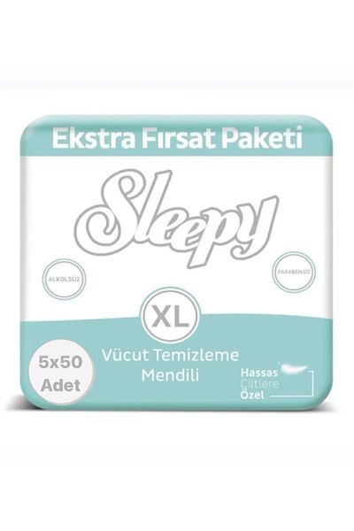 Sleepy Body Cleansing Towel, Patient Perineum Towel, Makeup Removal Wipes 5x50 Pieces