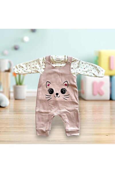 EM&FA TEKSTİL Report Fabric Baby Rompers with Cat