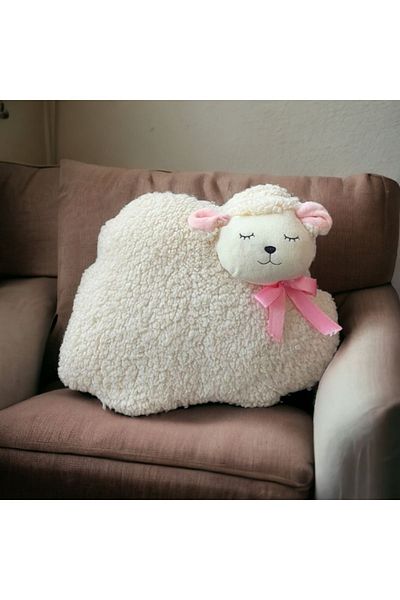 Mellito Toyzz Plush Baby and Children's Room with Lamb Face Plush Pillow with Toy