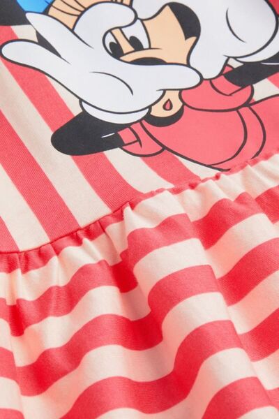 Pink Hippo Kids Minnie Mouse Printed Girls' Striped Sleeveless Summer Dress