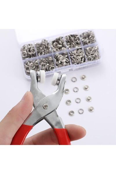 SIFIR312 Çıtçıt Takma Pensesi, Çıt Çıt Makinesi 9.5mm 100 adet Çıt Çıt  ve Me...