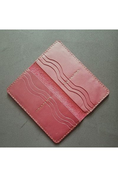 shopExxtra 9x19 cm Closed and 19x19 cm Open Calf Leather Candle Lanyard Handmade Wallet
