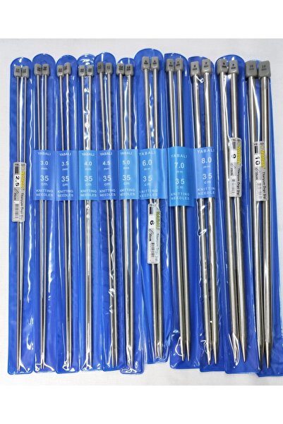 ATMACA TUHAFİYE مجموعة أسياخ الحياكة البرية 35 سم - مجموعة أسياخ التيتانيوم ا...