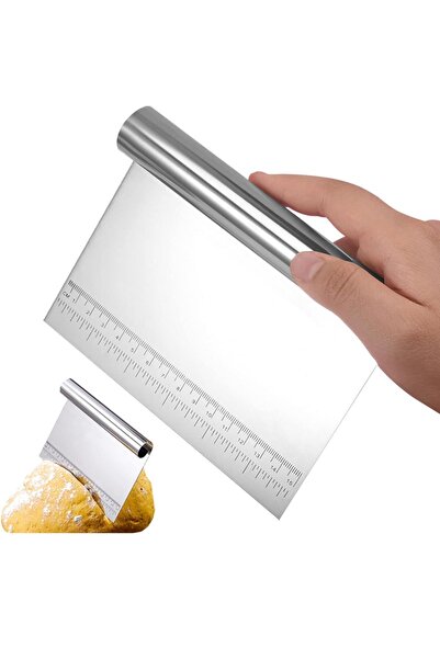 Kitchen Design Lab Ölçülü Komple Çelik Büyük Boy Hamur Kesme Spatulası