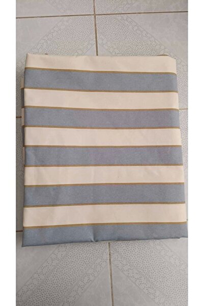 Emirbaş Balkon Perdesi Üst Kornişli Alt Ve Yanlarda Bağcıklı Krem Gri