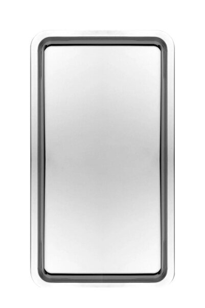Kitchen Design Lab Paslanmaz Çelik Gümüş Renk Dikdörtgen Geniş Metal Düz Sunum Tepsisi Çay Kahve Tatlı Sunum 1 Adet