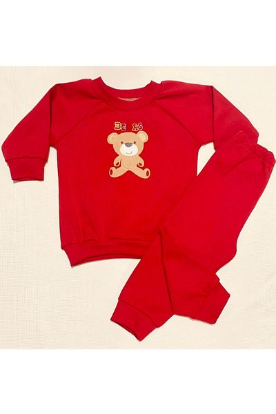 SuAy Baby Baby-Child 2-Piece Set Girl-Boy Teddy Bear Embroidered