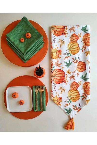 Dream Home Premier Design - 6 Bucuri Orange Balkabagi Runner, 6 Bucuri Supla Pecete Verde