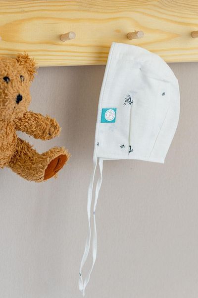 BeyzBaby Linen Palm Patterned Baby Bonnet Hat