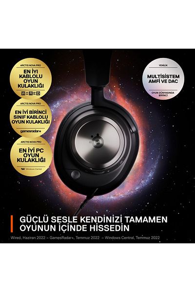 SteelSeries سماعة ألعاب Arctis Nova Pro متعددة المنصات - محركات صوت هاي فاي - Gamedac Gen2 - الكمبيوتر الشخصي، Ps5، Ps4