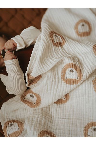 İpeksi Organic 4 Layer Lion Muslin Blanket 90x120cm