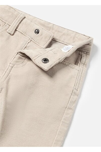 MAYORAL بنطال مضلع بقصة ضيقة للأطفال الأولاد - كريمي 502