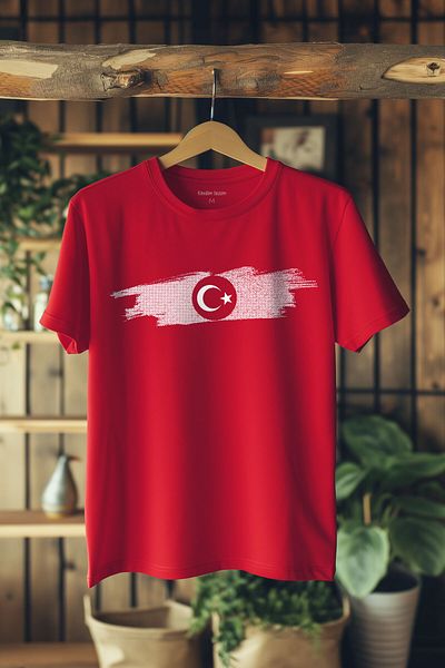 Kendim Seçtim Turkey Flag Red Unisex T-shirt - Football, Volleyball and Basketball Nostalgia National Team Printed T-Shirt