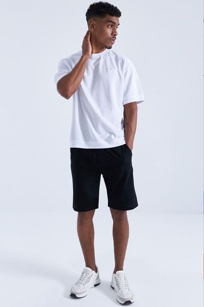 GiyimAdaButik Unisex Oversize Black Shorts White T-Shirt Set