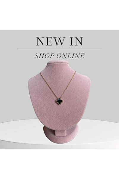 İlay Jewelry قلادة البرسيم الأسود للحظ السعيد