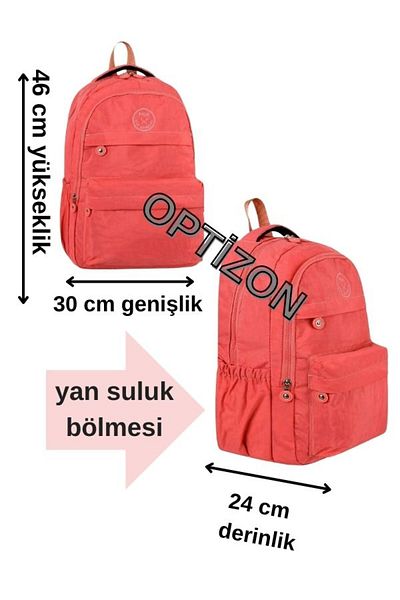 BEGATİ ÇANTA Unisex School Backpack - Waterproof, Extra Light, Salmon Color
