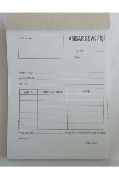 DEFTERSAN Chitanță de expediere Ambar 4 Nüsha 6 bucăți