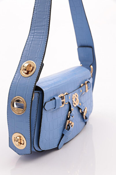 DGN Geantă de damă cu model crocodil albastru - 11282328135102
