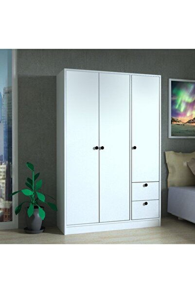 MOBİLİQUE 3 Kapaklı 2 Çekmeceli 110 Cm Gardırop
