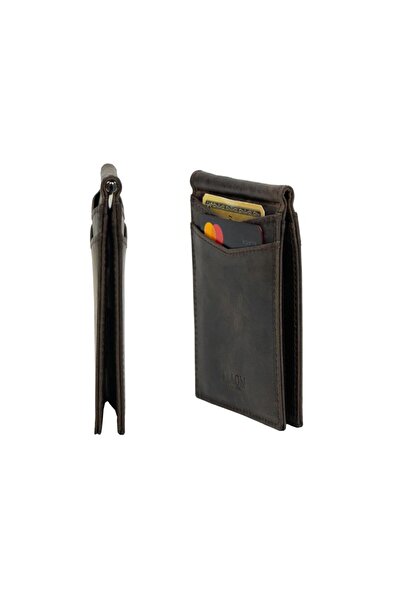 Maon İstanbul Unisex Hakiki Deri Cüzdan - Para Maşalı Cüzdan - Ince Erkek Cüz...