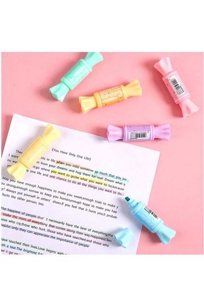 Art Tone Fineliner Candy Highlighter Marker Pen Set of 6