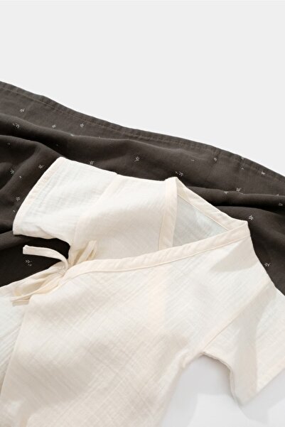 BabyCosy Organic Muslin Double Breasted Short Sleeve Jumpsuit