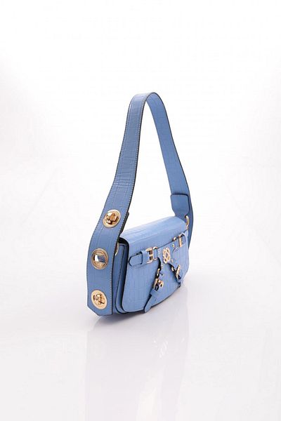 DGN Geantă de damă cu model crocodil albastru - 11282328135102