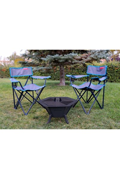 Ayme Outdoorium Izgaralı Ateş Çukuru – Taşınabilir Barbekü Mangal | Kamp & Bahçe Şöminesi | Odun/kömür Yakıtlı