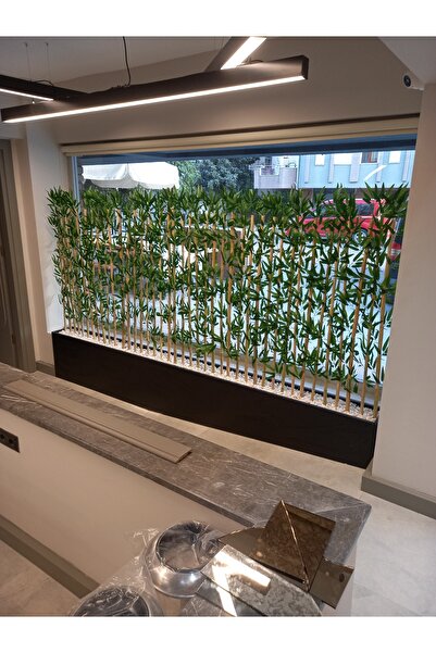 ERHAN FLOWERS ÇİÇEK & DEKORASYON 120 cm Saksıda 180 cm 24lü Yapay Bambu Seperatör