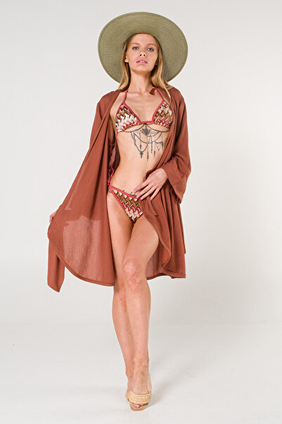 Miespiga Mona Women's - Tied Double Breasted Sequin Printed Beach Dress