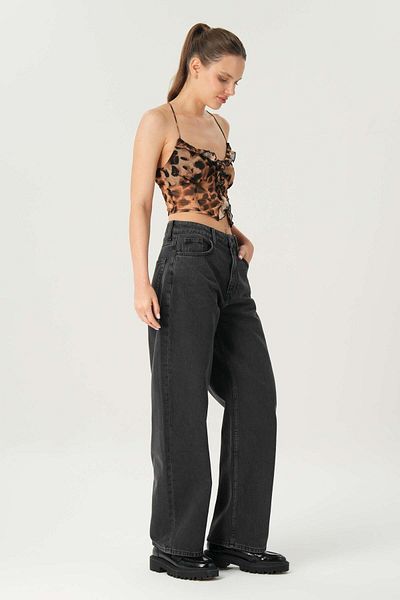 CROSS JEANS Anthracite Loose Fit Zippered Jean Trousers - C 4809-008