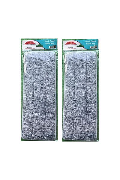 Flora Fora F394 Magic Tablet Mop Spare Cloth Microfiber Tablet Mop Spare Cloth 2 Pieces Gray 12 X 33 Cm
