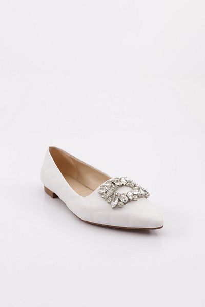 DGN Ballerinas für Damen Modell 6560 mit quadratischer Schnalle und Kristallen