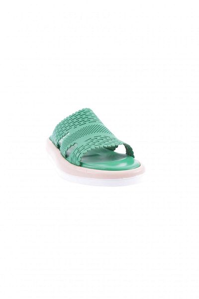 DGN Γυναικείες παντόφλες με στάμπα λέιζερ Grass Green Γνήσιο δέρμα 32373244